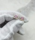 Сережки пусети Корони зі срібла із золотими пластинами, модель 236